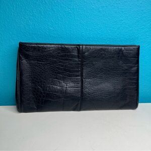 Bueno leather vintage large Elegant Black Leather Clutch